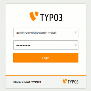 Einloggen auf dem Backend mit dem zuvor erstellten Admin-Konto